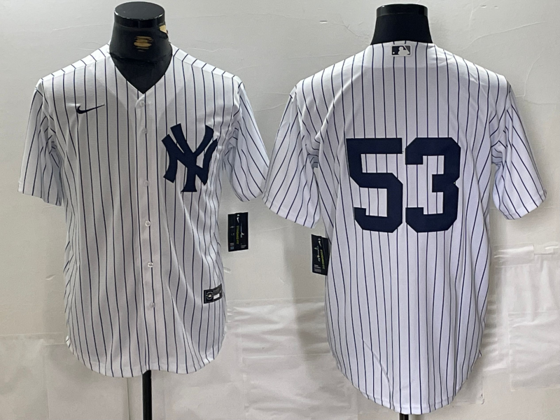 Men's New York Yankees Bobby Abreu #53 White Name Jersey